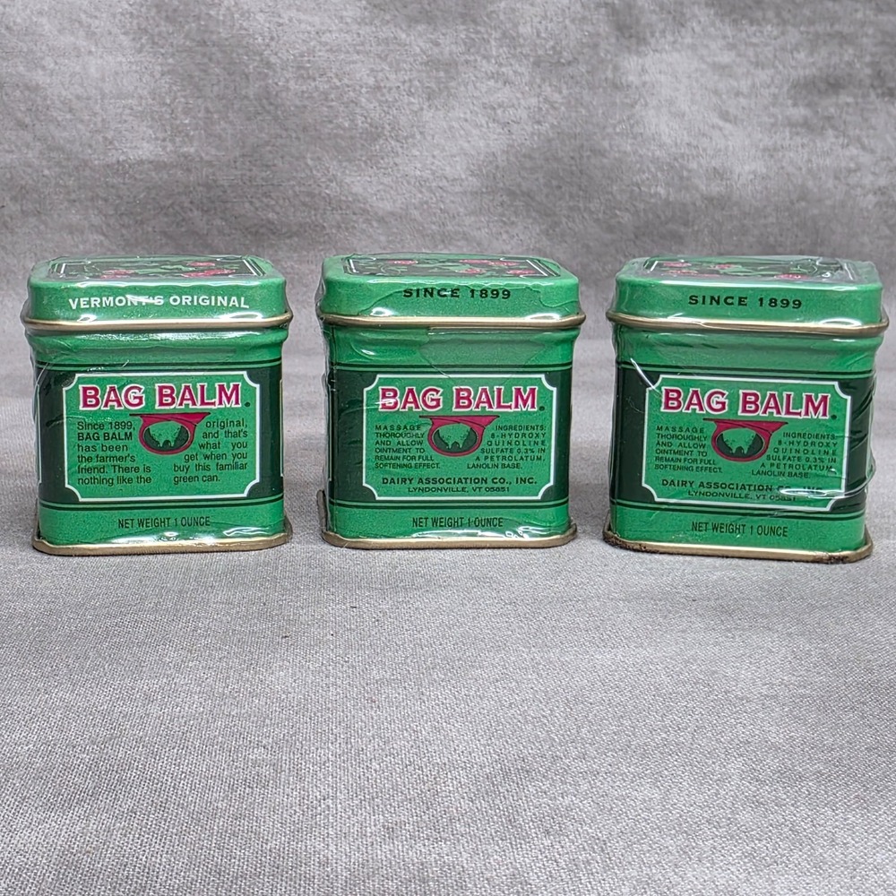 (X3) Vermont's Original Bag Balm Skin Moisturizer for Dry Skin 1 oz Mini Tins